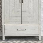 Modern Farmhouse Flea Market White Distressed Armoire
