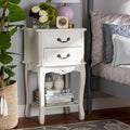 Baxton Studio Gabrielle Traditional French Country Provincial White-Finished 2-Drawer Wood End Table