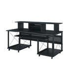 Rectangular Music Desk with 8 Wheels and 1 Keyboard Tray