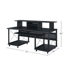 Rectangular Music Desk with 8 Wheels and 1 Keyboard Tray