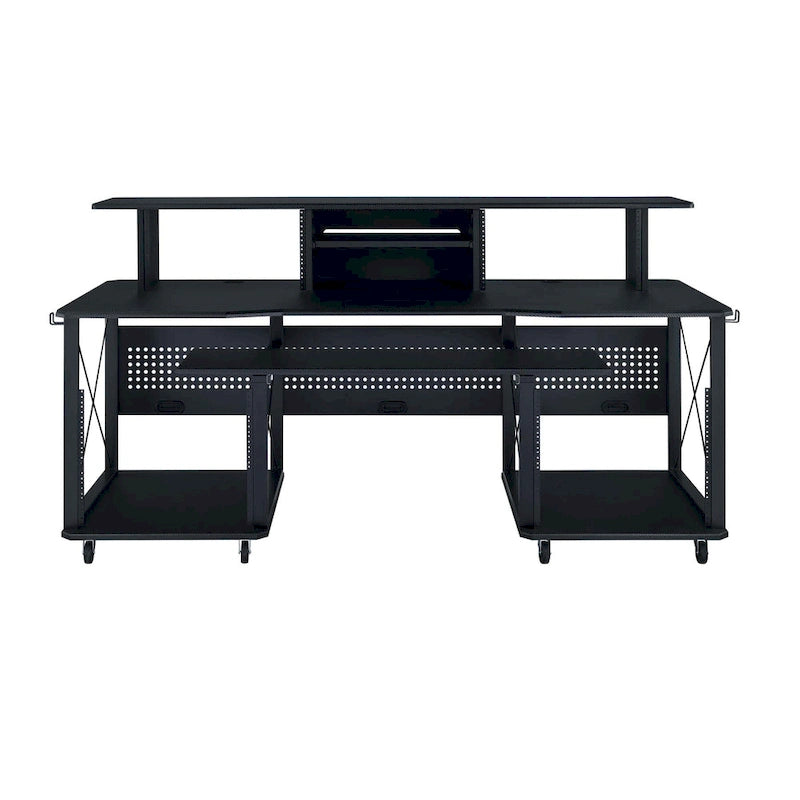 Rectangular Music Desk with 8 Wheels and 1 Keyboard Tray