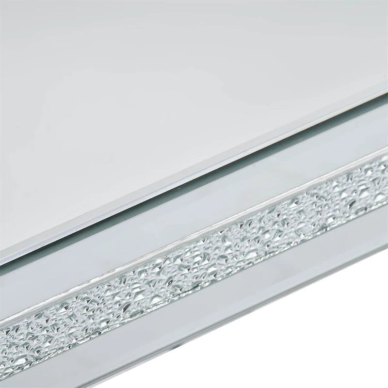 Merax Modern Glass Mirrored Coffee Table Sets(Set of 3)