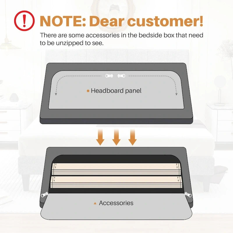 Full Bed Frame with Adjustable Headboard, No Box Spring Needed, Linen Upholstered Platform Bed Frame with Wood Slats Support