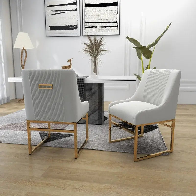 SEYNAR Contempoary Velvet Dining Chair with Metal Frame Legs, set of 6