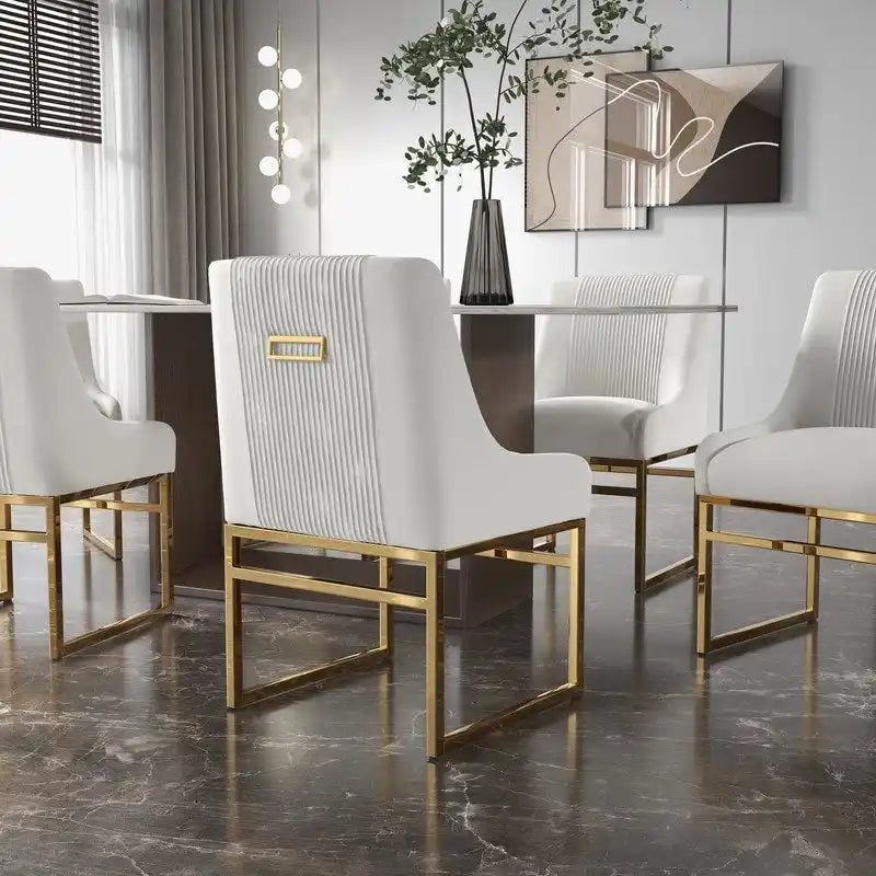 SEYNAR Contempoary Velvet Dining Chair with Metal Frame Legs, set of 6