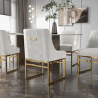 SEYNAR Contempoary Velvet Dining Chair with Metal Frame Legs, set of 6