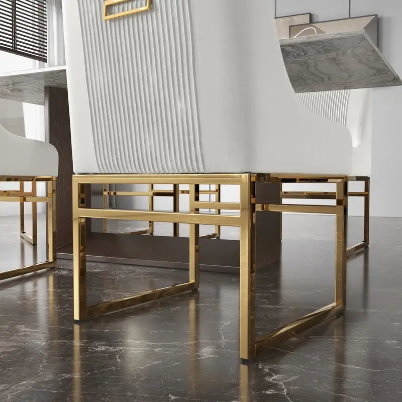 SEYNAR Contempoary Velvet Dining Chair with Metal Frame Legs, set of 6