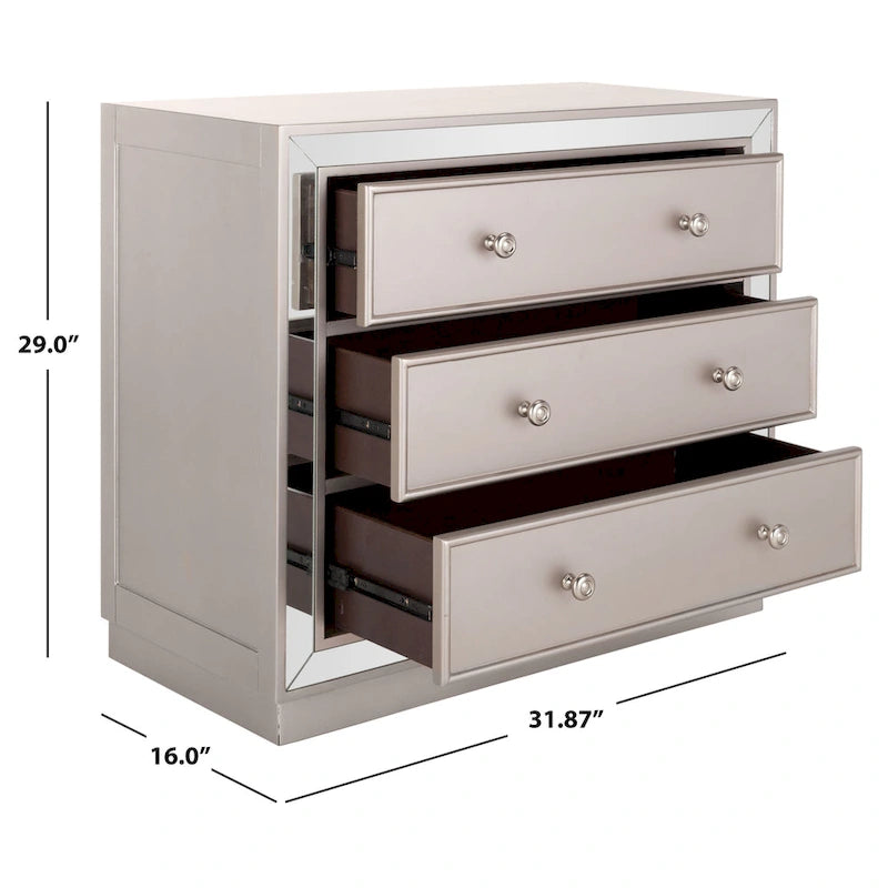 SAFAVIEH Amey Mirrored 3-Drawer Chest