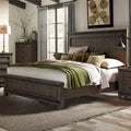 Thornwood Hills Rock Beaten Gray with Saw Cuts King California Panel Bed