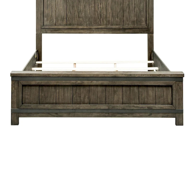 Thornwood Hills Rock Beaten Gray with Saw Cuts King California Panel Bed