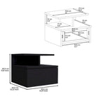 Floating Nightstand 12H,Wall Mounted with Single Drawer and 2-Tier Shelf,for Bedroom,Closet,Entryway,College Dorm