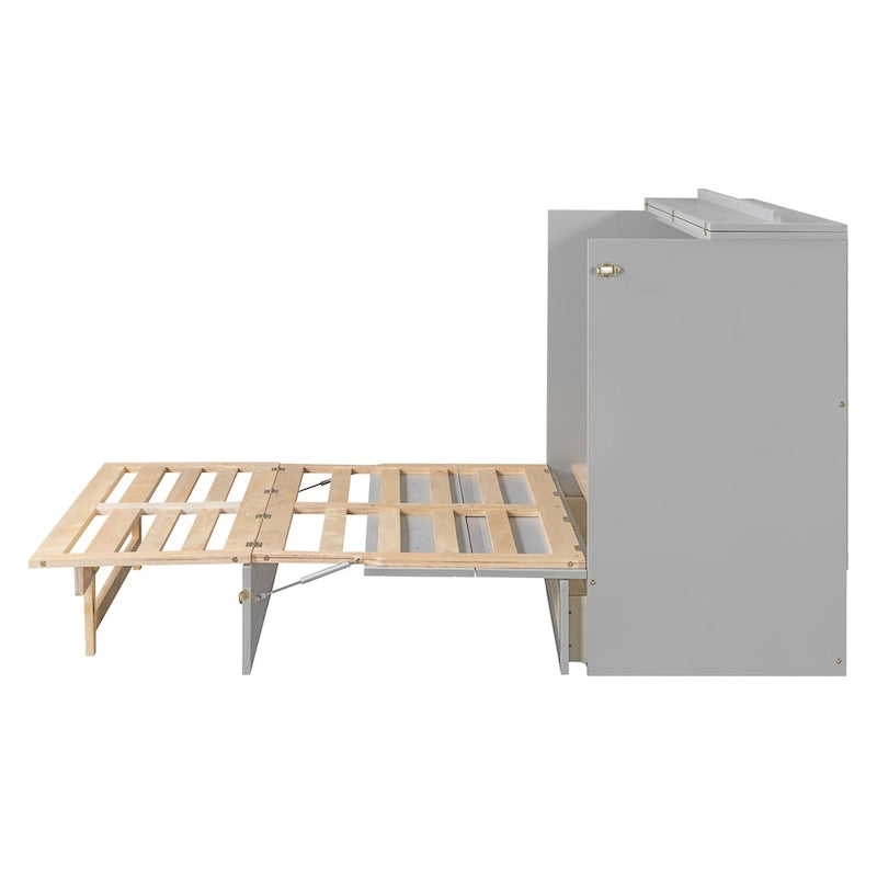 Full Size Murphy Bed with Large Drawers For Bedroom