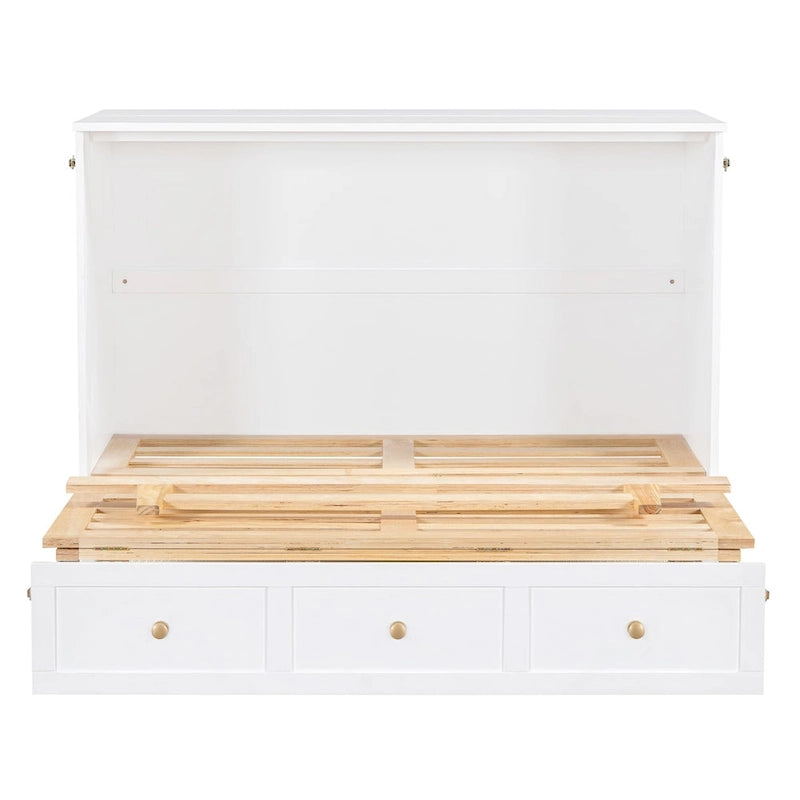 Full Size Murphy Bed with Large Drawers For Bedroom