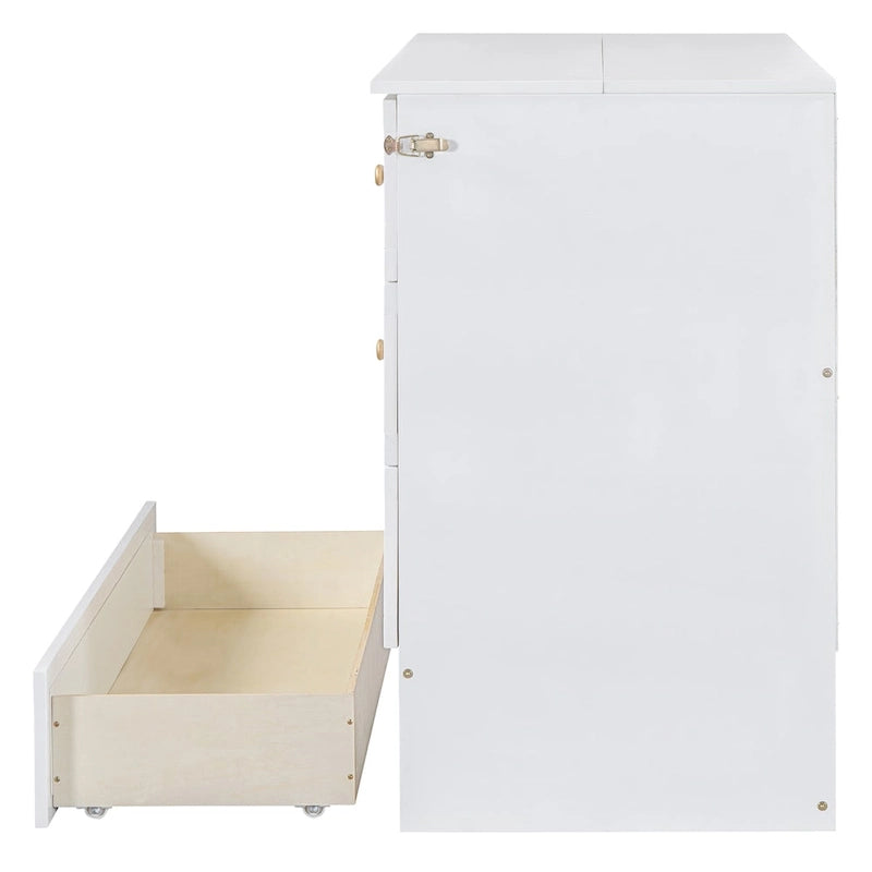 Full Size Murphy Bed with Large Drawers For Bedroom