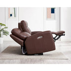 Hydeline Vienna Zero Gravity Power Recline and Headrest Top Grain Leather Sofa