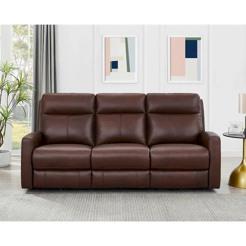Hydeline Vienna Zero Gravity Power Recline and Headrest Top Grain Leather Sofa
