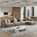 181Oversized Corduroy Sectional Sofa Couch with Ottoman, L Shaped Convertible Couch Deep Seat Couches for Modern Living Room