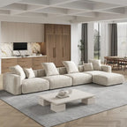 181Oversized Corduroy Sectional Sofa Couch with Ottoman, L Shaped Convertible Couch Deep Seat Couches for Modern Living Room