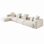 181Oversized Corduroy Sectional Sofa Couch with Ottoman, L Shaped Convertible Couch Deep Seat Couches for Modern Living Room