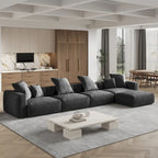 181Oversized Corduroy Sectional Sofa Couch with Ottoman, L Shaped Convertible Couch Deep Seat Couches for Modern Living Room