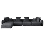 181Oversized Corduroy Sectional Sofa Couch with Ottoman, L Shaped Convertible Couch Deep Seat Couches for Modern Living Room