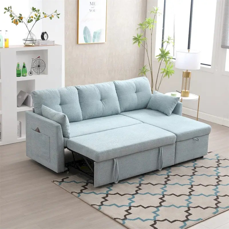L Shaped Modular Sectional Sofa w/ Reversible Chaise and Storage Seat