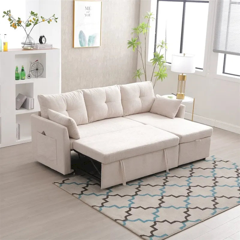 L Shaped Modular Sectional Sofa w/ Reversible Chaise and Storage Seat
