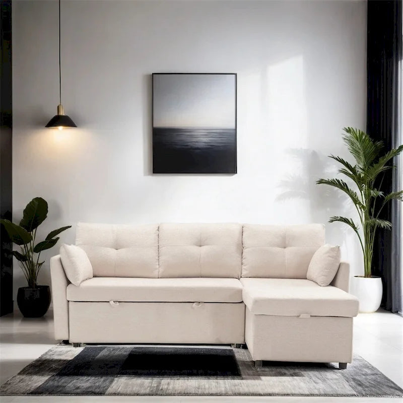 L Shaped Modular Sectional Sofa w/ Reversible Chaise and Storage Seat