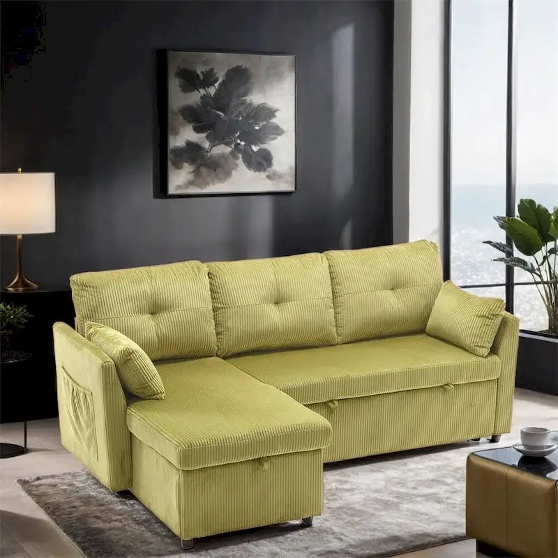 L Shaped Modular Sectional Sofa w/ Reversible Chaise and Storage Seat