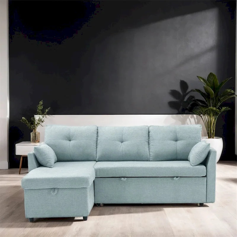 L Shaped Modular Sectional Sofa w/ Reversible Chaise and Storage Seat