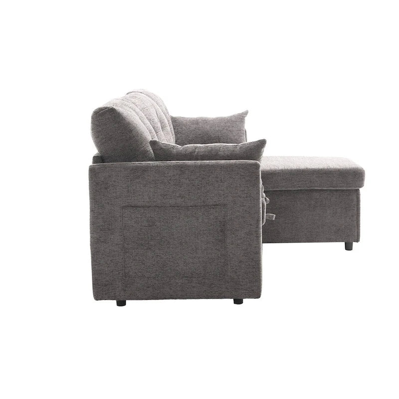 L Shaped Modular Sectional Sofa w/ Reversible Chaise and Storage Seat