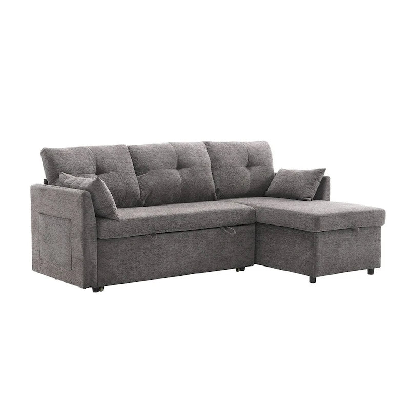 L Shaped Modular Sectional Sofa w/ Reversible Chaise and Storage Seat
