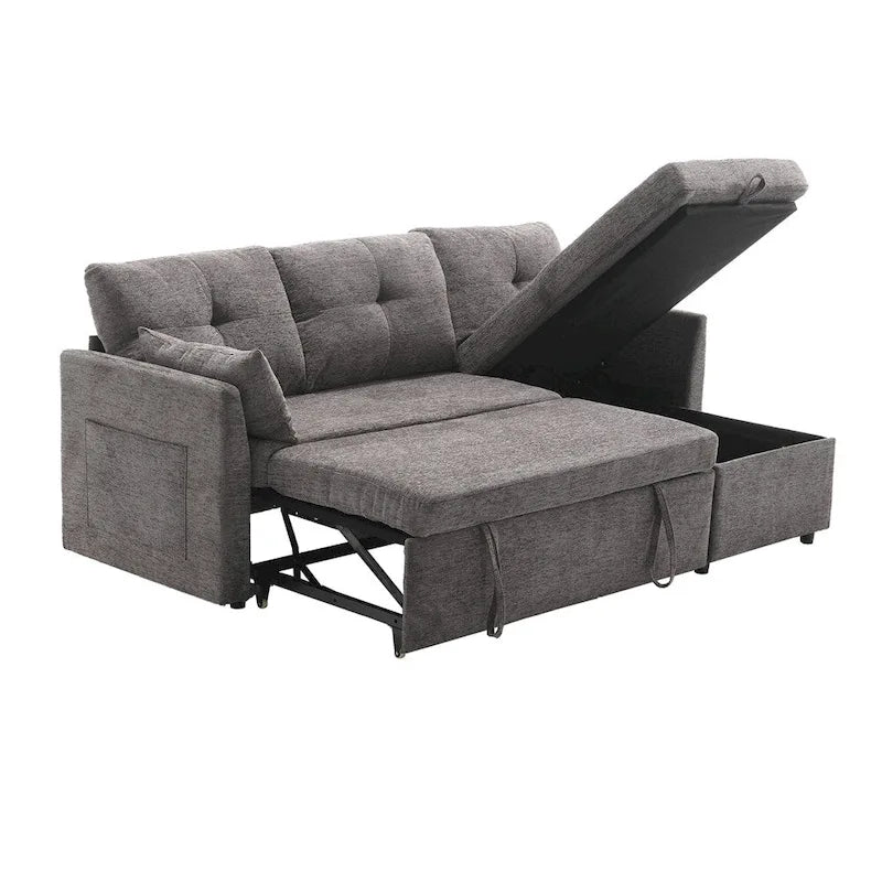 L Shaped Modular Sectional Sofa w/ Reversible Chaise and Storage Seat