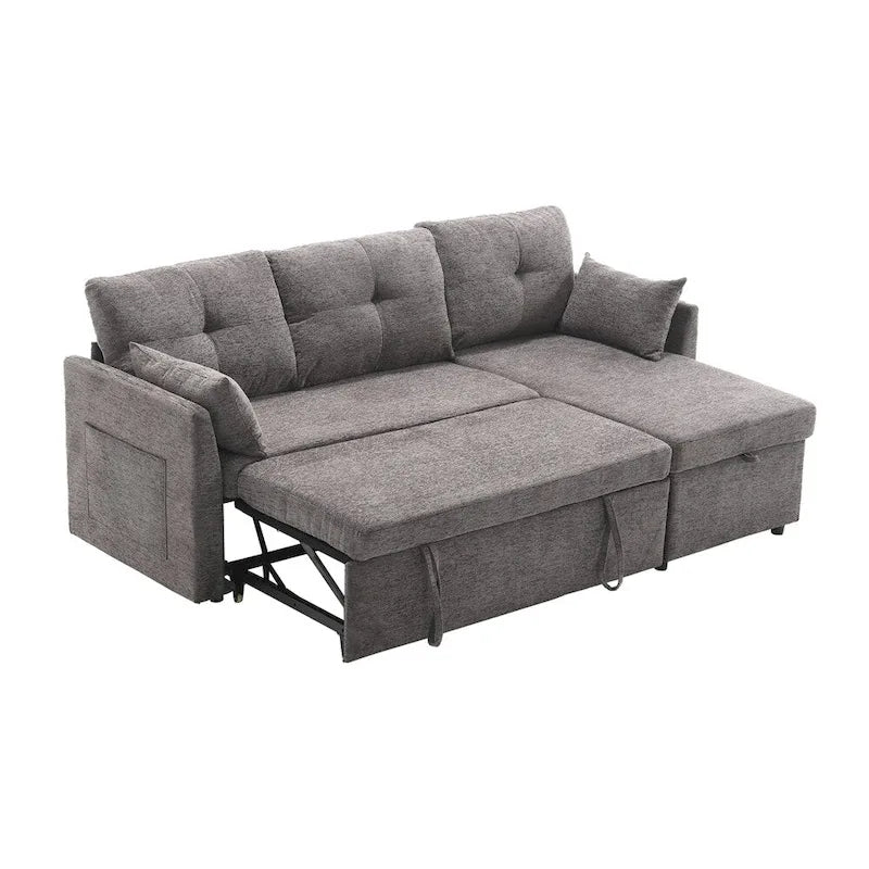 L Shaped Modular Sectional Sofa w/ Reversible Chaise and Storage Seat