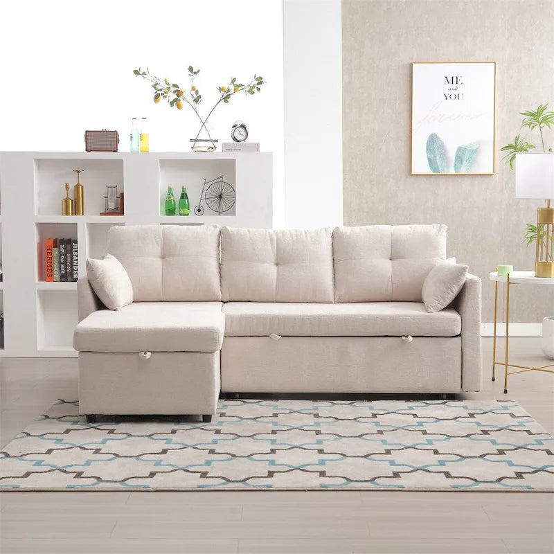 L Shaped Modular Sectional Sofa w/ Reversible Chaise and Storage Seat