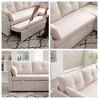 L Shaped Modular Sectional Sofa w/ Reversible Chaise and Storage Seat