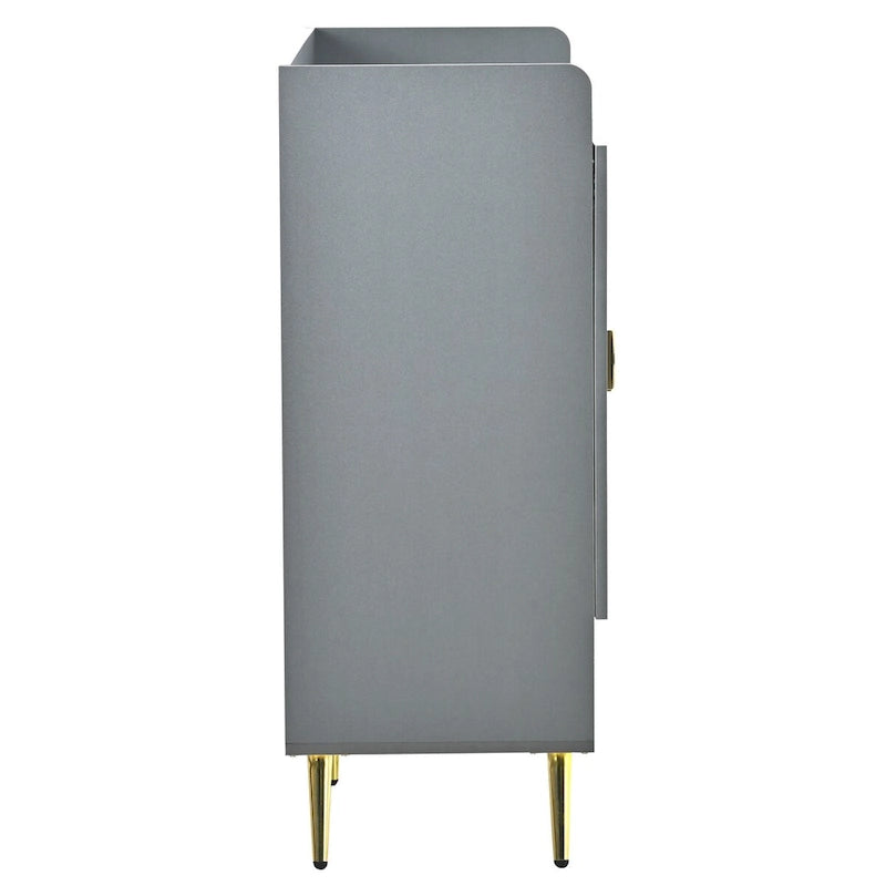 Shoe Cabinet with Doors, 11-Tier Shoe Storage Cabinet with Adjustable Shelves, Modern Wooden Shoes Shoe Storage Organizer