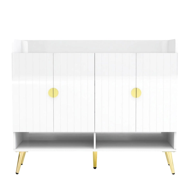 Shoe Cabinet with Doors, 11-Tier Shoe Storage Cabinet with Adjustable Shelves, Modern Wooden Shoes Shoe Storage Organizer