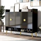 Shoe Cabinet with Doors, 11-Tier Shoe Storage Cabinet with Adjustable Shelves, Modern Wooden Shoes Shoe Storage Organizer