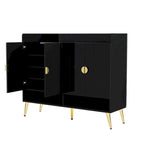 Shoe Cabinet with Doors, 11-Tier Shoe Storage Cabinet with Adjustable Shelves, Modern Wooden Shoes Shoe Storage Organizer