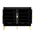 Shoe Cabinet with Doors, 11-Tier Shoe Storage Cabinet with Adjustable Shelves, Modern Wooden Shoes Shoe Storage Organizer