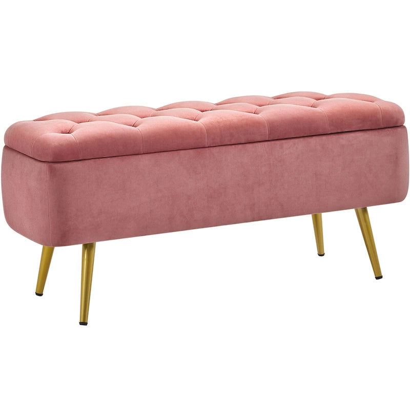Yaheetech Modern Upholstered Ottoman Footstool Bench with Storage - 42.714.619