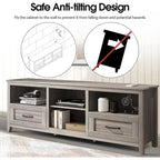 Grey TV Stand with Storage Drawers Cable Management for 65/75 inch TV - M
