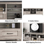 Grey TV Stand with Storage Drawers Cable Management for 65/75 inch TV - M