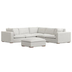 WyndenHall Marlee Corner Sectional Modular Sofa and Ottoman Set in Velvety Chenille Performance Fabric