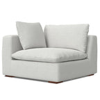 WyndenHall Marlee Corner Sectional Modular Sofa and Ottoman Set in Velvety Chenille Performance Fabric