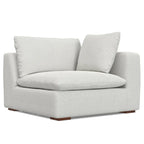 WyndenHall Marlee Corner Sectional Modular Sofa and Ottoman Set in Velvety Chenille Performance Fabric