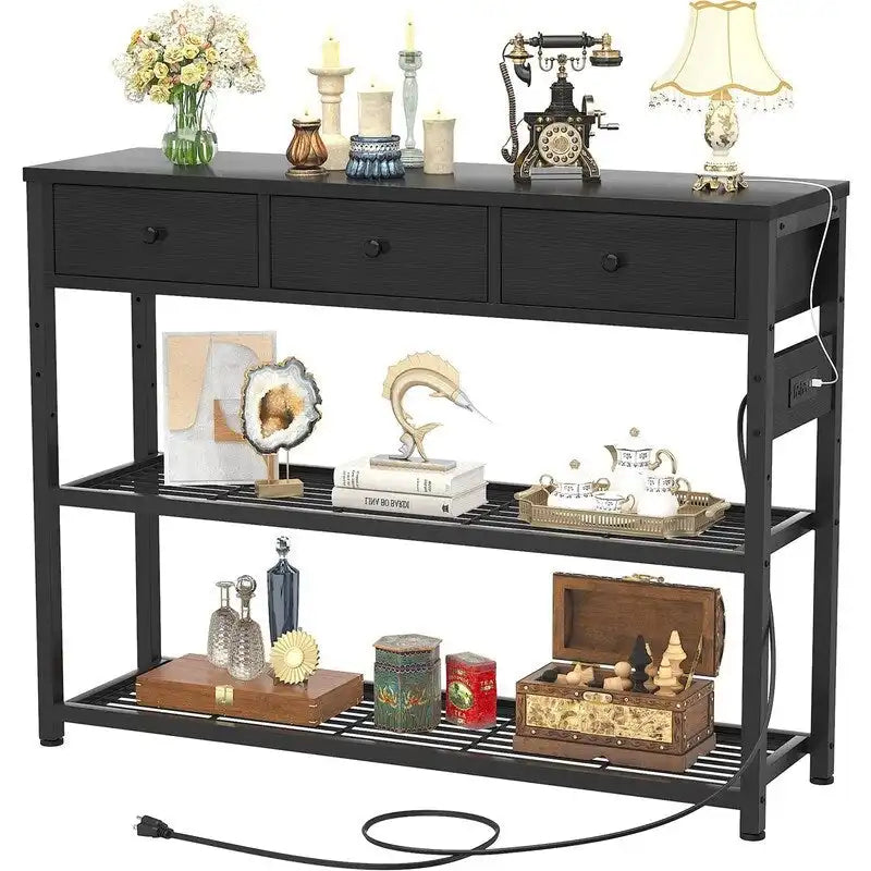 47 Entryway Table with Outlets and USB Ports - 11.8D x 47.2W x 31.8H
