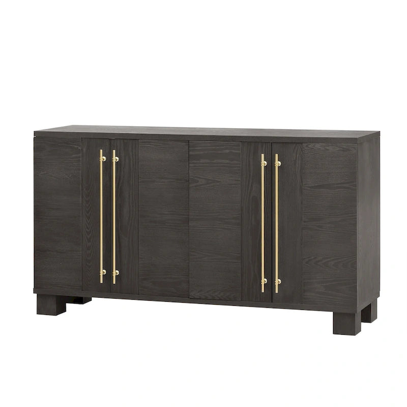 Wood Traditional Style Sideboard with Adjustable Shelves
