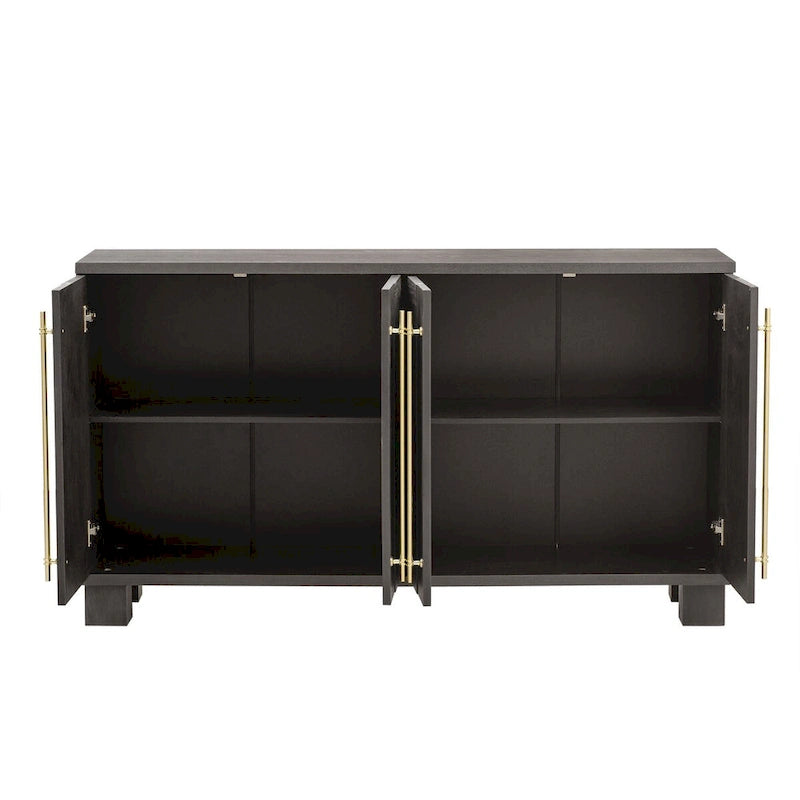 Wood Traditional Style Sideboard with Adjustable Shelves